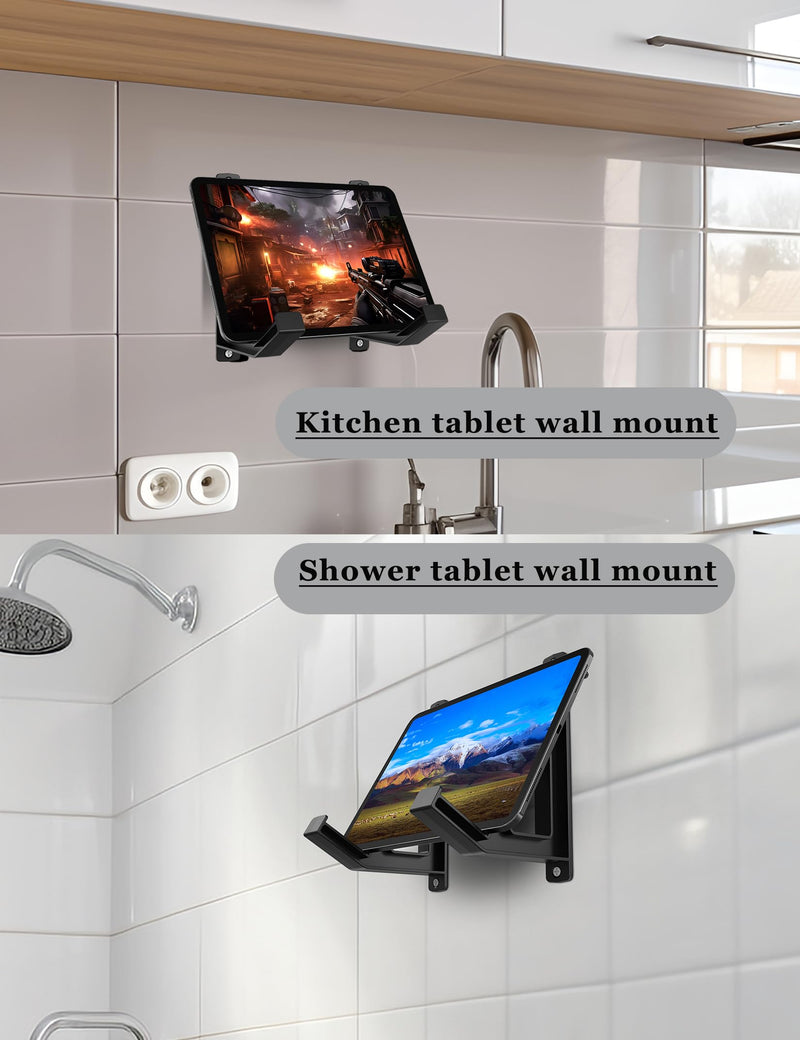 Universal Wall Mount Storage Organizer for Keyboard/Laptop/Tablet, Wall Display Rack Holder for Electronics, Compatible with Wall Hangers for Pictures/Paintings/Frames/Books (Black) Black