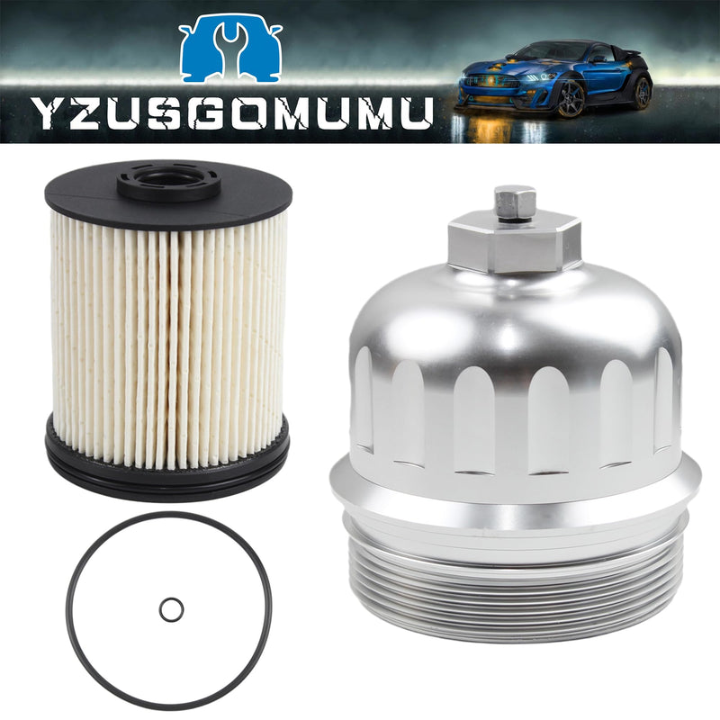 Billet Fuel Filter Housing Cap with TP1015 Fuel Filter Compatible with 2017-2020 Chevrolet Silverado 2500HD/3500HD GMC Sierra 2500HD/3500HD 6.6L L5P Duramax Diesel Replaces 134001