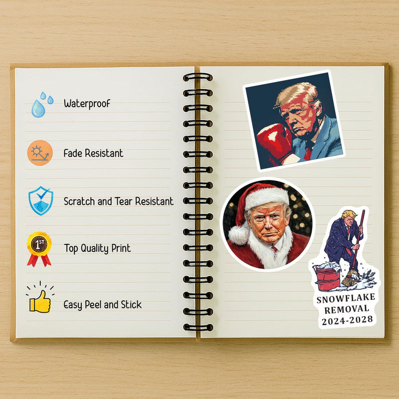 100 Pack President Stickers, American Graphic Picture Decal for Laptop, Phone, Vehicle, Water Bottle