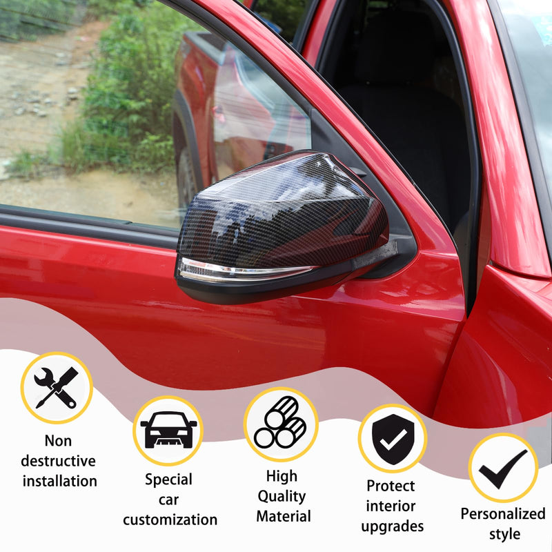 Auto Door Rearview Mirror Protective Trim Cap Compatible with Toyota Wildlander 2020-2022, Side View Mirror Cover Door Side Moulding Trim Accessories (carbon fiber pattern)