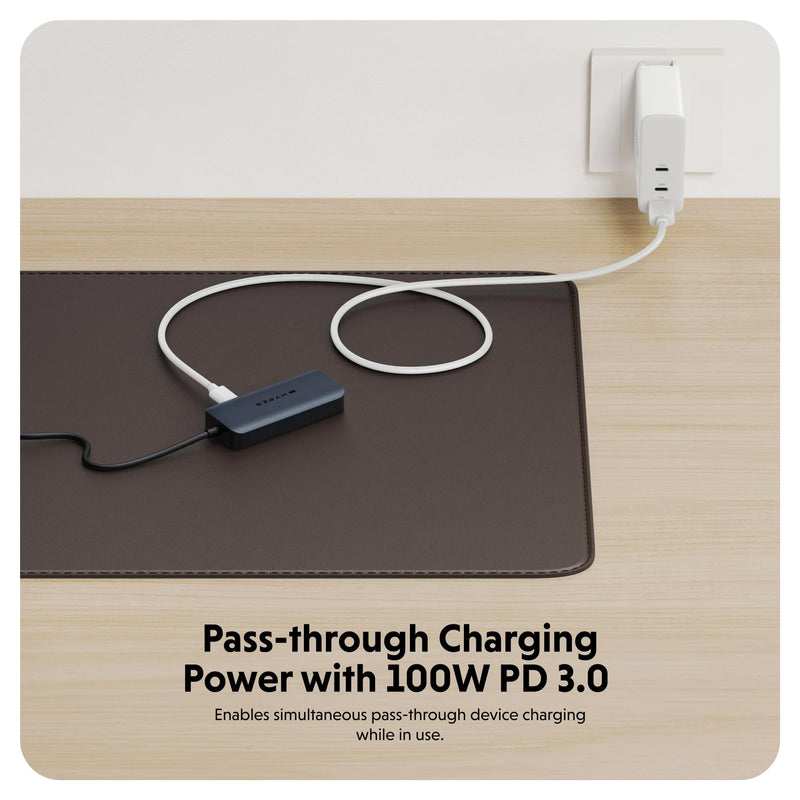 HyperDrive Next 4 Port USB C Hub for Mac, PC, Chromebook with 4K60Hz HDMI, 2 USB-A, USB C Hub 10Gbps, USB-C 10Gbps 100W Power Delivery Ports
