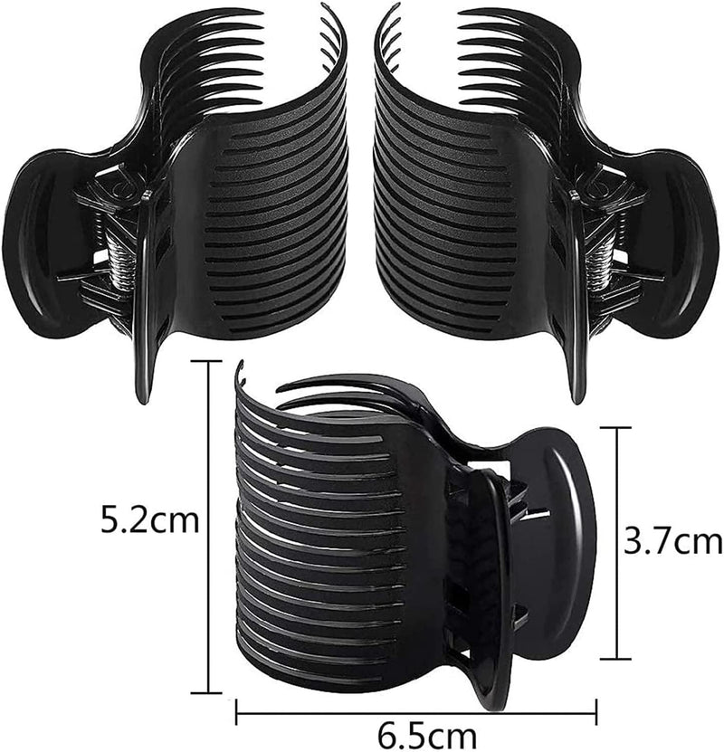 LATRAT Hot Roller Clips, 12 Pieces, Plastic, Hair Curler Clips, Replacement for Women and Girls, Heat Resistant, Fits Most Curlers, Black