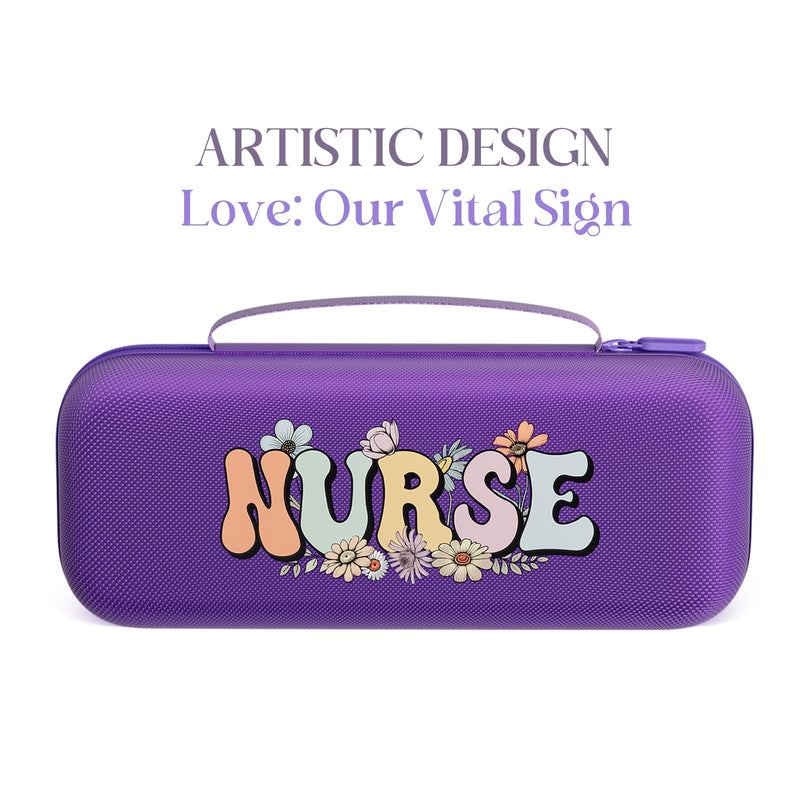 Stethoscope Case for 3M Littmann Classic III, Cardiology IV, MDF, EKO - Nurse Gifts for Women, Nursing Student Gifts, Cute Hard Shell Nurse Bag, Nurse Accessories for Work (Purple) Purple