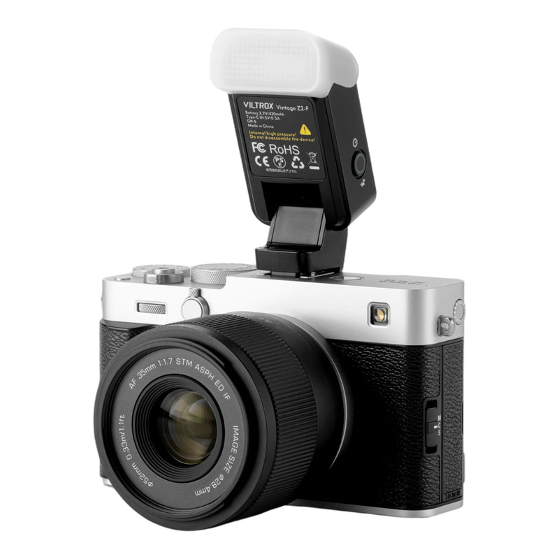 VILTROX Retro Mini TTL Flash for Fujifilm, Foldable Pocket On-Camera Speedlite, 28mm Wide Coverage, 10Ws Compact Lightweight Flashes, USB-C Rechargeable Flash (Z2-F)