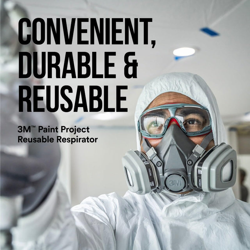 3M P95 / Organic Vapor Paint Project Reusable Respirator 6311, Large Size, NIOSH-APPROVED, Use For Professional Paint Spraying, Lightweight, Flexible, Thermoplastic Faceseal For Comfort (6311P1-DC)