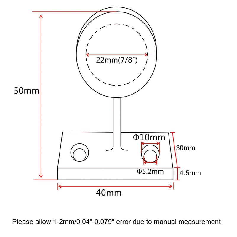NRC&XRC 316 Stainless Steel Hand Rail Fitting, 60° End-Right/Center/Front-Lift HandRail Fitting for7/8inch Tube OD Marine Boat Yacht 2PACK 60degree End-Right