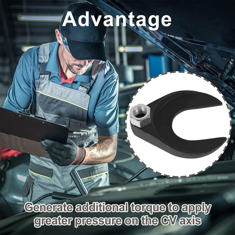 Car Inner CV Axle Puller Removal Tool, 48mm Front Wheel Drive Axle Attachment with Nut, CV Joint Fork Adapter for Slide Hammers with 5/8"-18 Threads, Compatible for Taurus Sable