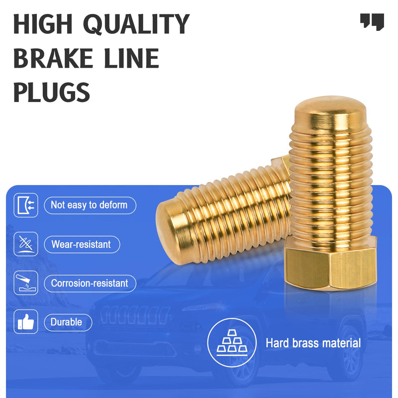 Brake Line Plugs for Dune Buggy, 10mm 1.0 Bubble Flare, Threaded Hole Metric Brake Line Plugs Used to Block Unwanted M10 x 1.0 Brake Master Cylinder Line Ports, Pack of 4