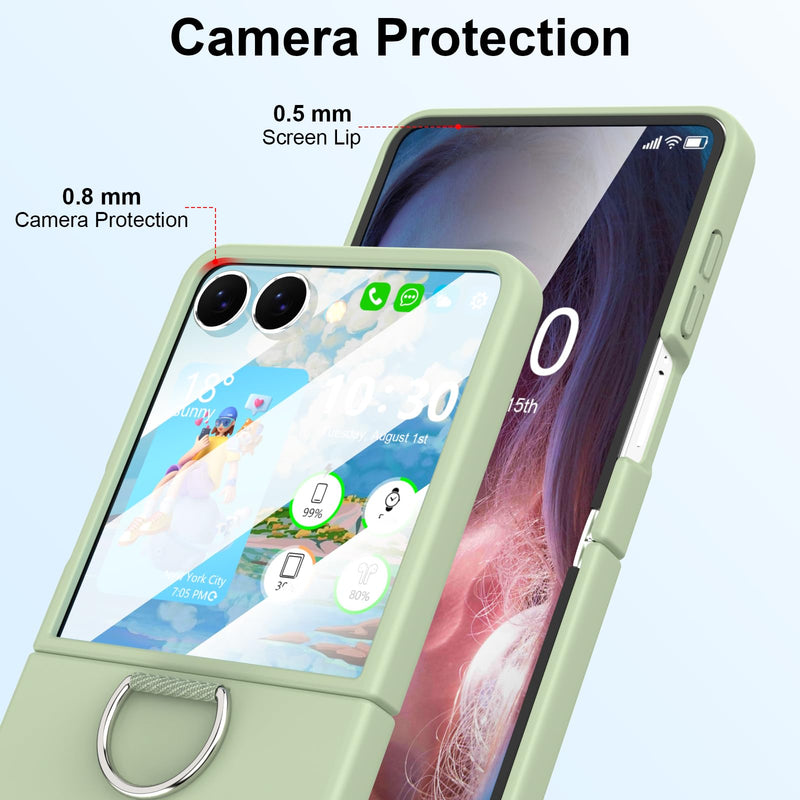 for Samsung Galaxy Z Flip 8 Case Ring Shockproof Protective Cover Flip Z 8 Phone Case for Galaxy Z Flip 8 5G 2026 - Green