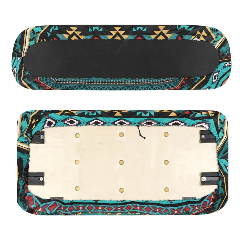 Golf Cart Seat Covers Anti-Fading Bench Seat Covers Kit Printed for Yamaha Club Car and Most Original Front Seat Green Aztec Horse