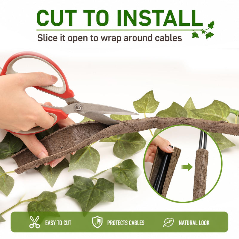 Artificial Leaf Vine Decor – Flexible Wire Protector for Indoor Outdoor Use | Garden, DIY Landscaping & Home Decor 1/2 Inch x 10FT