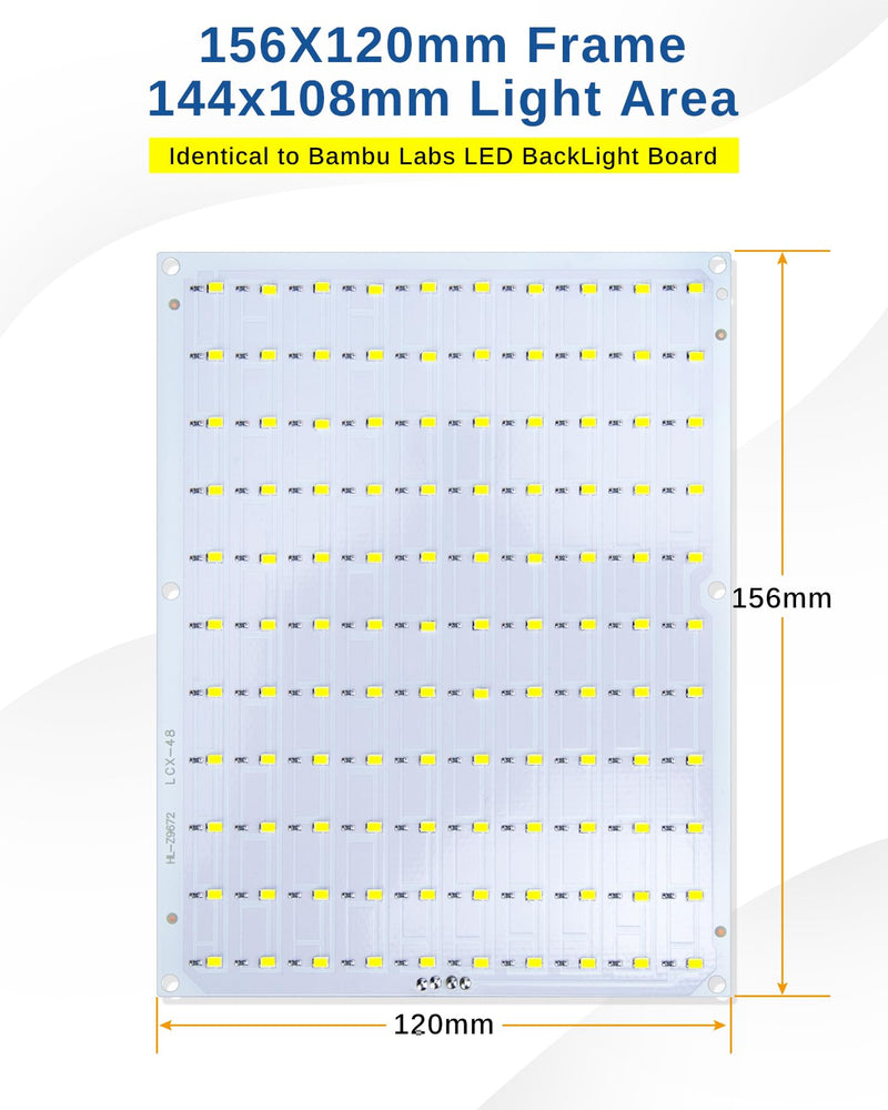 Lithophane LED Backlight Board Kit for BambuLab Sunlu CMYK Monochrome PETG PLA Filament 3D Printed Lithophanes, 156x120mm, 6500K White Light Kit, Adjustable Brightness, Powered via USB-C, 10 Pack Dimmable-10 Pack