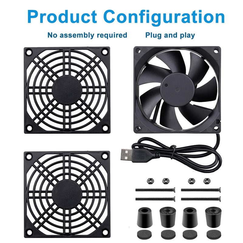 120mm 5V USB Quiet Computer Cooling Fan with Multi-Speed Controller for Router WiFi Modem Xbox TV Box DVR Playstation Receiver and Other Electronics Cooler 120mm router cooling pad