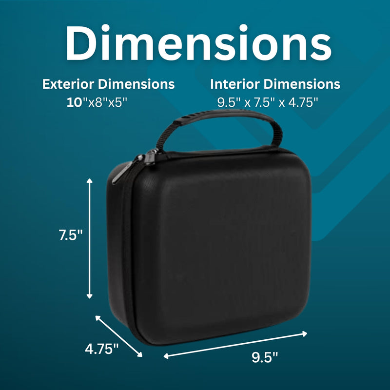 caseling 9.5" x 7.5" x 4.75" Hard Case with 3-Layer Pick and Pluck Foam | 3 pre-scored foam layers, TSA compliant travel case, rigid EVA shell, electronics and tech gear bag, smooth zippers 9.5" x 7.5" x 4.75"