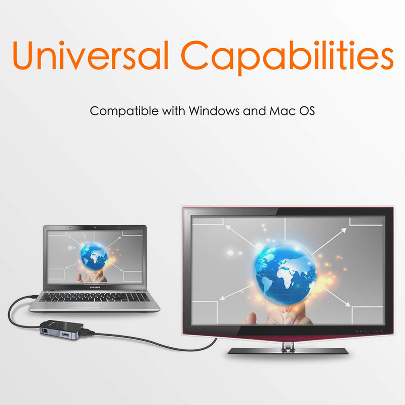 j5create USB to VGA Adapter- USB 3.0/2.0 & Gigabit Ethernet Multi Monitor Display Hub | External Graphics Card Converter | 5 Gbps Transfer Speed | 1080p HD Video Playback | 2048 x 1152 @ 32 bit