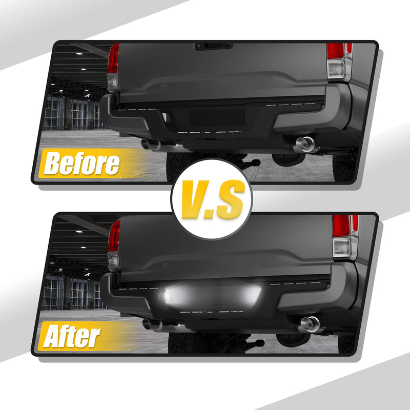 X AUTOHAUX 2pcs LED License Plate Light Lamp Assembly Silver Tone for Chevy C1500 C2500 C3500 1988-2000 6000K White