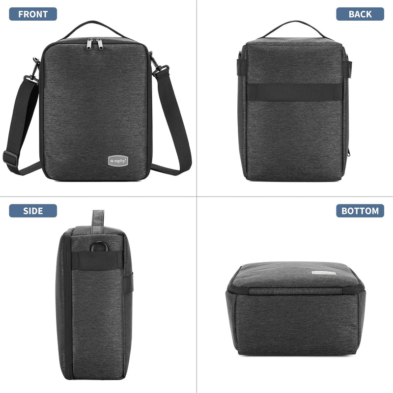 G-raphy Camera Insert Bag Lenses Cases with Large Capacity Camera Case Dividers with Grab Handle and Removal Strap Shockproof for DSLR SLR Mirrorless Cameras and Other Photography Accessories (Grey) Grey