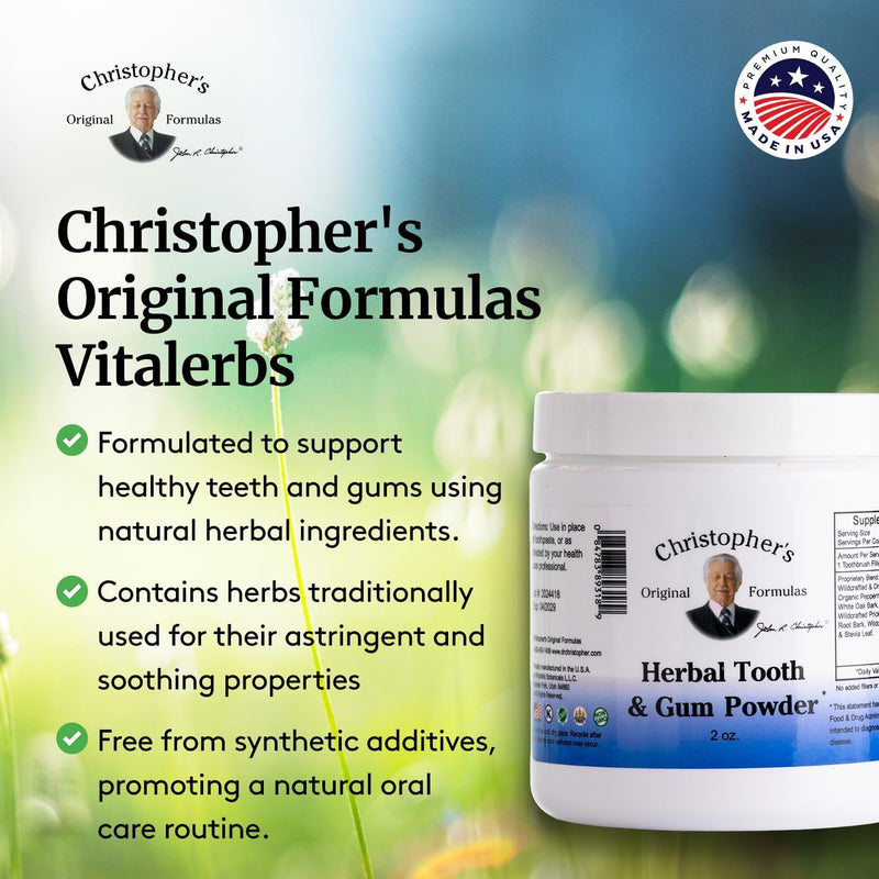 Christopher's Original Formulas Herbal Tooth & Gum Powder | Natural Oral Care Powder | Plant-Based Alternative to Toothpaste | Pack of 2 2 Ounce (Pack of 2)