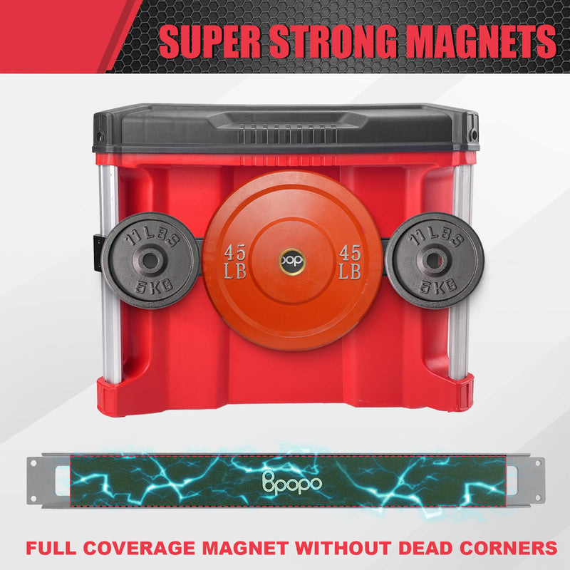 Magnetic Bar Mount Fits for Milwaukee Packout Toolbox, Powerful Magnet Tool Holder Strip Work on Packout Rails, Keeping Tools Handy Fashionable