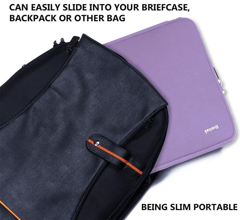 14 inch Laptop Case, Shockproof Protective Computer Sleeve Flip Cover Briefcase Carrying Bag Compatible with 14"-15" HP, Lenovo, Asus, Acer, Notebook, Chromebook Computer, Light Purple 14 Inch