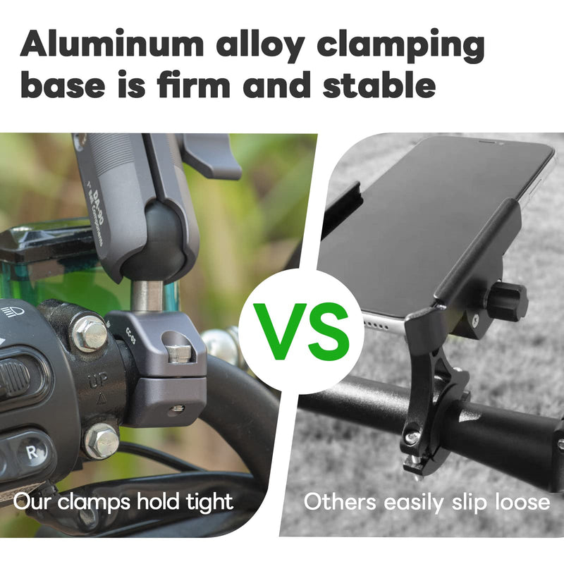 FANAUE Handlebar Clamp Mount U-bolt Base with B Size 1" Ball for 0.85" to 1.14" Diameter Rail, Compatible with RAM Mounts B Size Double Socket Arm & Motorcycle Phone Mount CC-05X