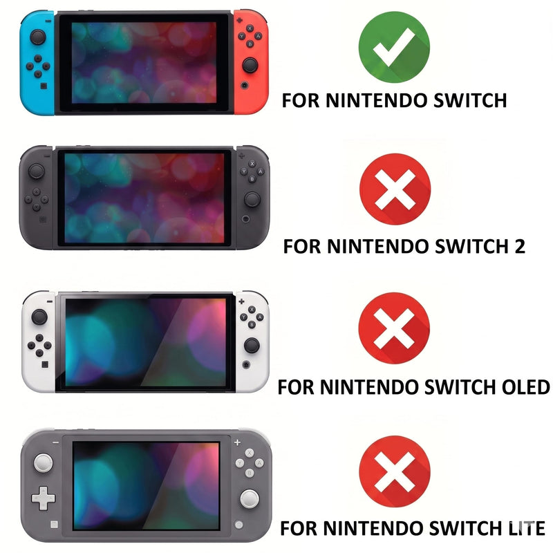 Left and Right Slide Rail Replacement for Nintendo Switch Console | 17 Console Screws + Repair Tools, Compatible with Switch HAC-001 (Not for OLED/Lite/Switch 2)