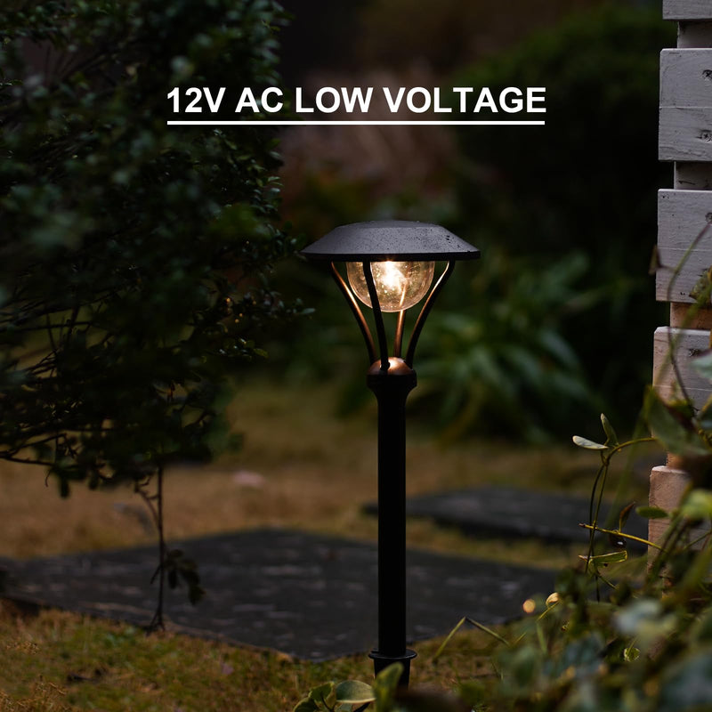 GOODSMANN Low Voltage Pathway Lights Landscape Lighting Outdoor Path Lights Wired LED 1W 60 Lumens 3000K Aluminum Housing Walkway Driveway Light with Stake Connector LED 1PK