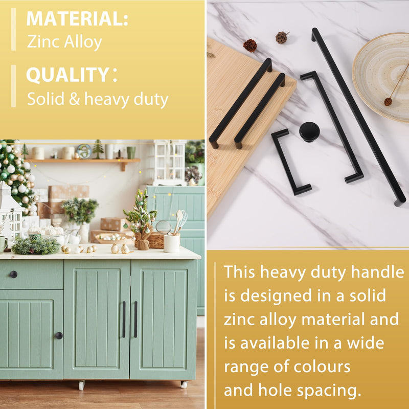 Matte Black Zinc Alloy Solid Cabinet Knobs,Heavy Duty Single Hole Knobs,Cabinet Hardware for Bedroom,Dresser,Kitchen 6 Pack 8527 1.2 in Single Hole Matte Black