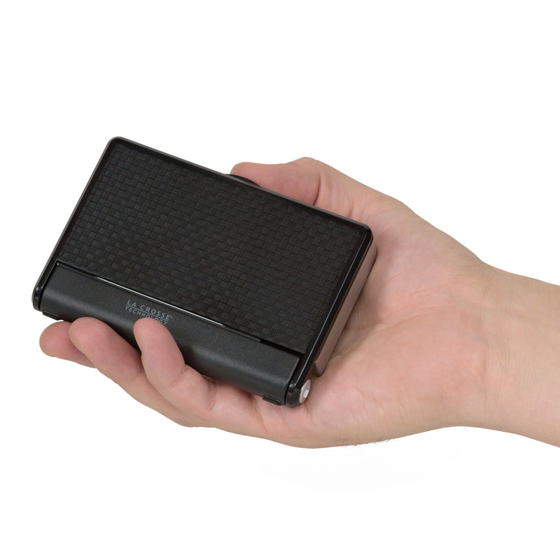 La Crosse Technology 616A-56647-INT Travel Projection Alarm with Fold Out Stand Black