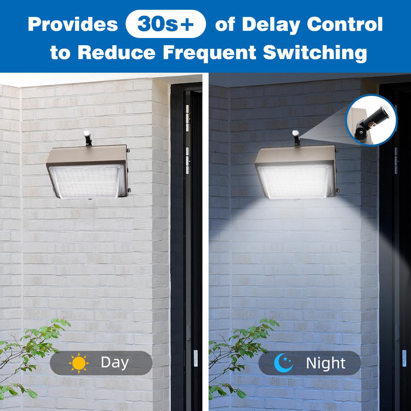 Automatic Lighting Sensor Switch 2pcs Photoelectric Switch for Outdoor Light Photo Cell Sensor with Time Delay Temperature Compensation Water-Resistant