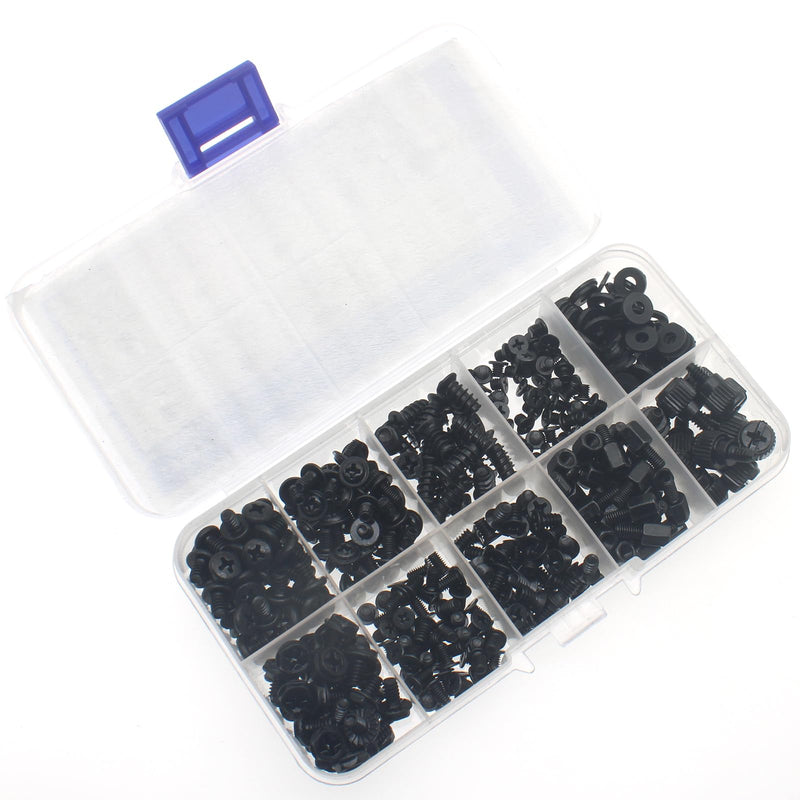 FDXGYH 400 PCS Computer Screws Kit Universal Motherboard Standoffs Screws with Screwdriver Black Computer Screw Set for DIY PC Installation and Repair of Computer Parts