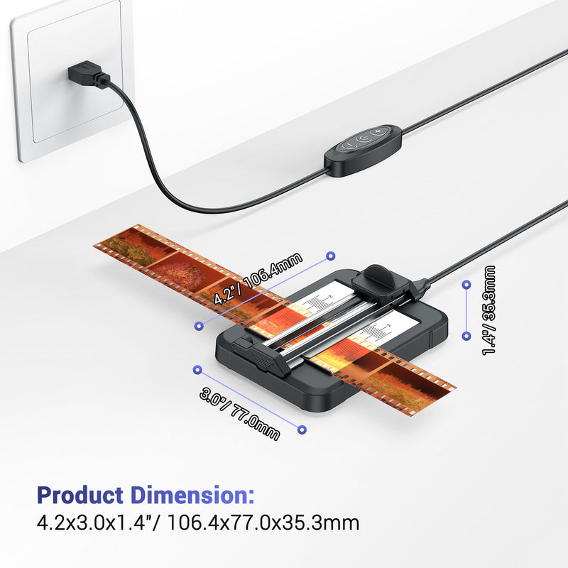 JJC Negative Slide Film Cutter for 35mm 120 Format Strips for Clean Cutting | Negative Cutter with 11-Level Brightness LED Backlight, USB-C Charging, Precision Marks to Assist with Cutting, Iron Base