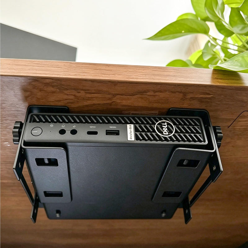 Adjustable Under Desk Mini PC Mount Bracket – 5-Level Height(1.4" to 3.3") for Mac mini M4/Small PCs,Game Console, Media Players, Audio Interface Fit for Any Other 1.4" to 3.3" Thick Devices