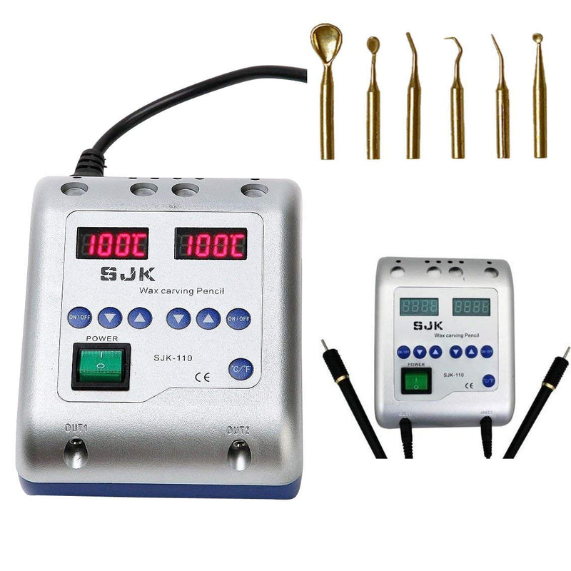 Dental Lab Electric Waxer Carving Knife Machine Double Pen and 6 Wax Tips