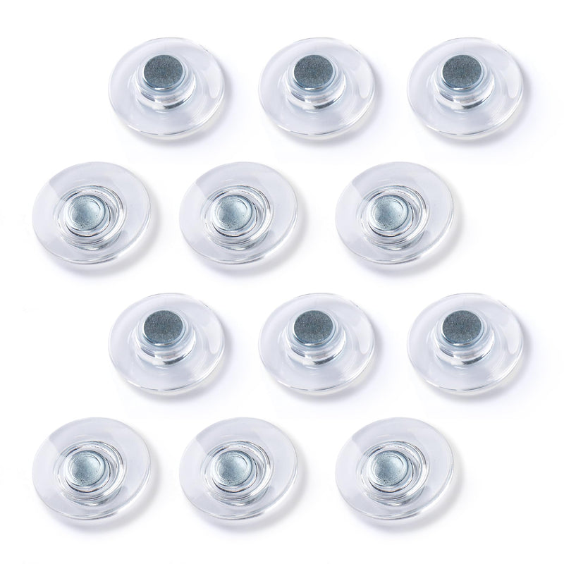TOWON Rare Earth Magnets Large, Strong Magnets for Glass Whiteboard and Dry Erase Board, 36 Pieces Round Clear Transparent 36