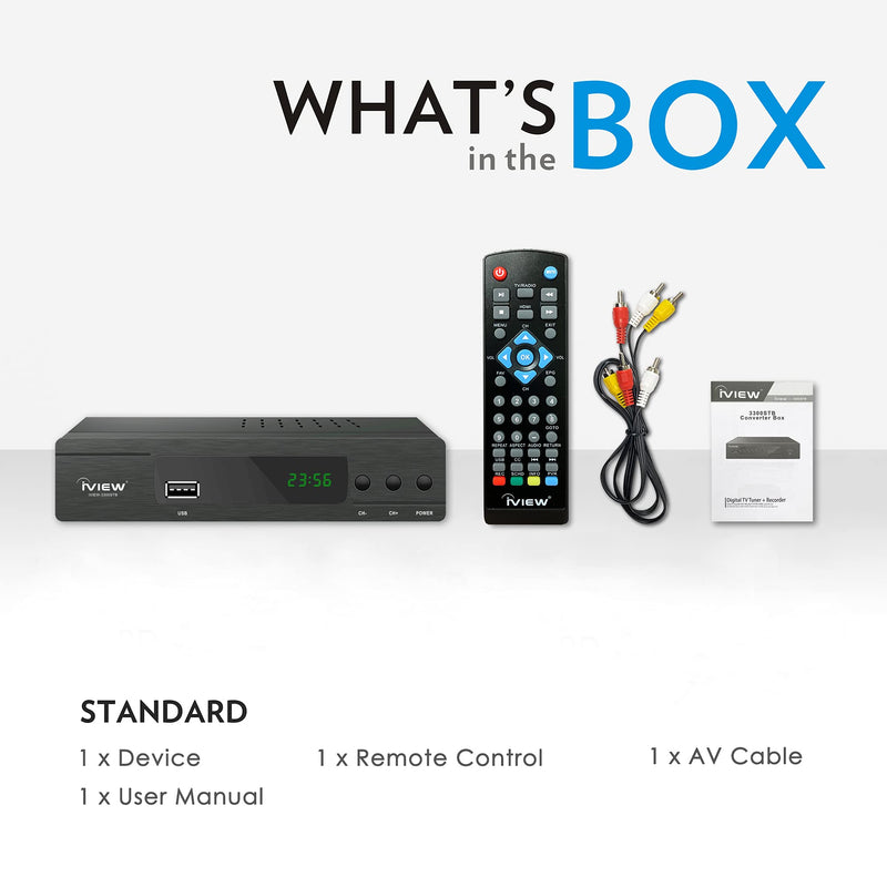  [AUSTRALIA] - iView 3300STB ATSC Converter Box with Recording, Media Player, Built-in Digital Clock, Analog to Digital, QAM Tuner, HDMI, USB 3300STBA (New firmware)