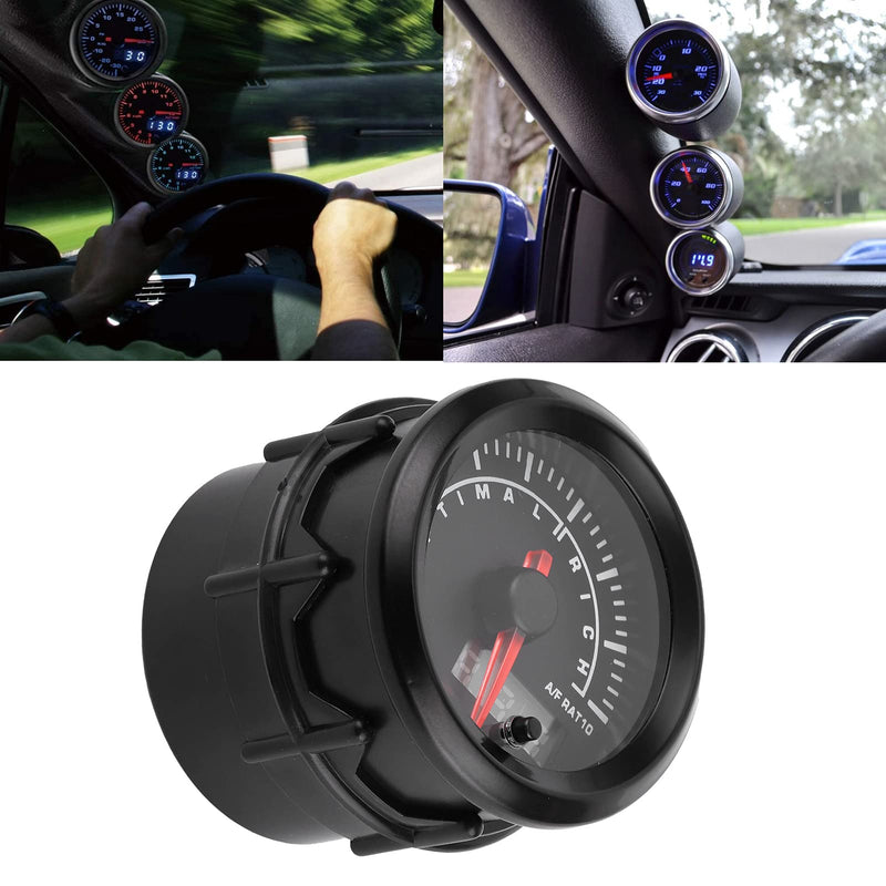 Acouto Air/Fuel Ratio AFR Gauge Air Fuel Ratio Gauge for Car 2.5in 12V Air Fuel Ratio Gauge Pointer Display High Accuracy Adjustable Warning Setting for Car