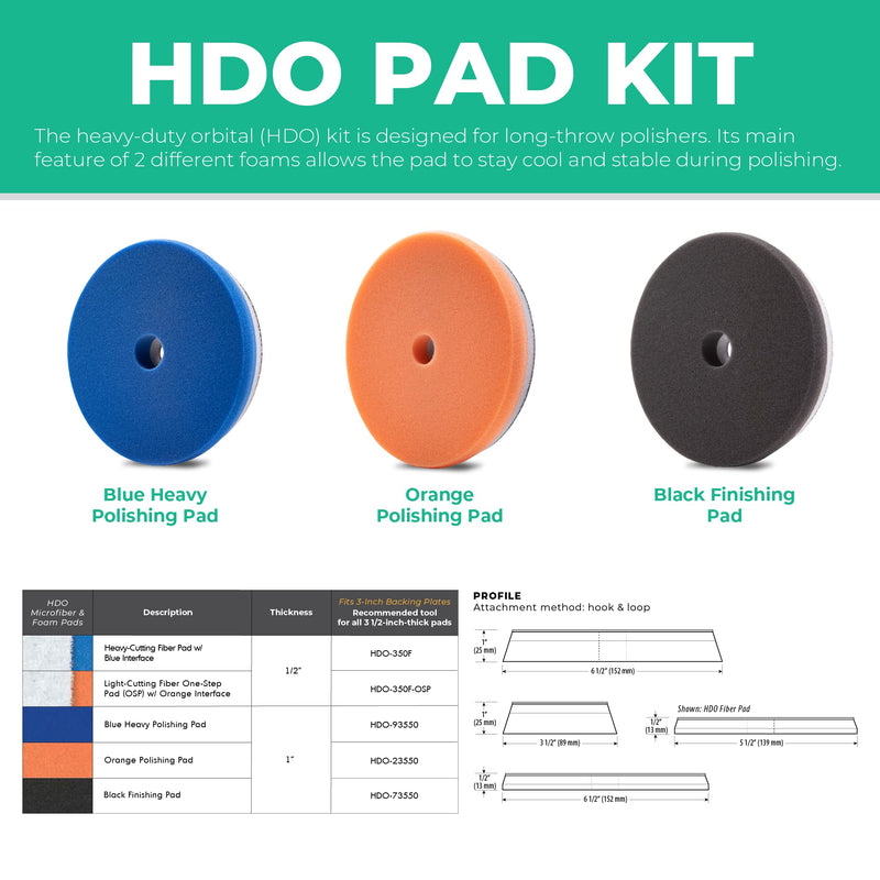 Lake Country 5.5" HDO Orange Foam Polishing Pad (1-Pack) – Premium Heavy Duty Orbital Polishing Pad for Painted Surfaces – Fits 5" Backing Plate 5.5" Orange Polishing Pad