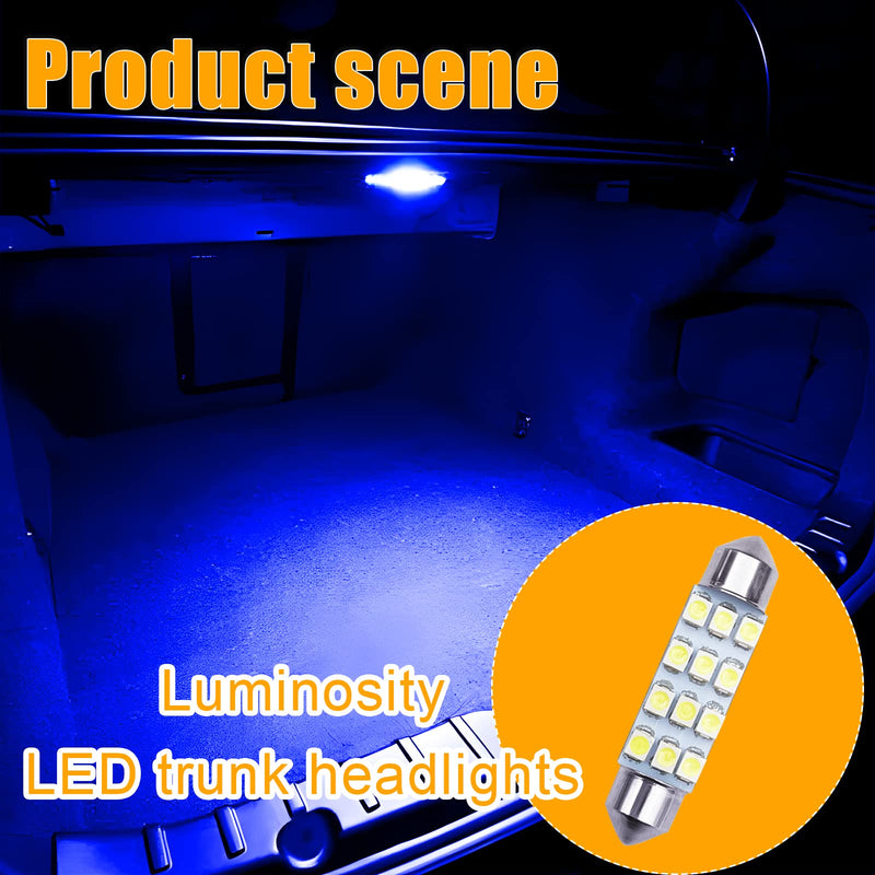 QuicTO LED Interior Light Set, 24 Pieces, Blue, Compatible with Most Vehicles