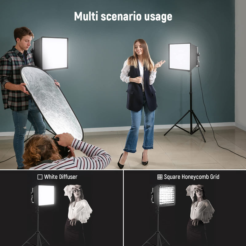 NEEWER 12.2"x11.4" Foldable Softbox Diffuser with Grid and Bag for NL660/SNL660/RGB660/RGB660 Pro/RGB660 PRO II LED Video Light Panel, Studio Photo Portrait Photography YouTube Video Soft Lighting