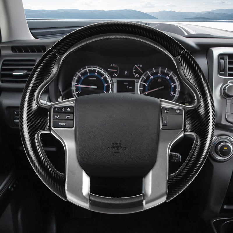Aimato Customized Steering Wheel Cover for Toyota Tacoma 2012-2023/4Runner 2010-2024/Tundra 2014-2021/Sequoia 2014-2022 Thin,Anti-Slip,Scratch-Resistant Exclusive Car Accessory for Toyota Matte Black