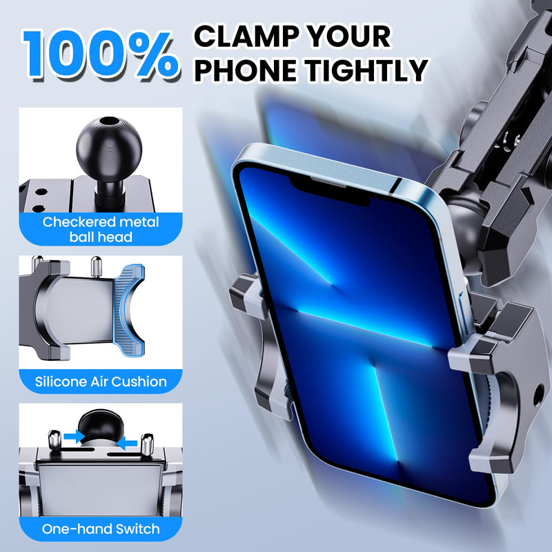 Upgraded Metal Phone Mount for Jeep Wrangler JL JLU 2018-2023 and Gladiator JT 2020 2021 2022 2023 Phone Holder Dash Mount System Kit Dashboard Accessories Driver Side (Not for 4xe) 18-23 Wrangler JL JLU & Gladiator JT