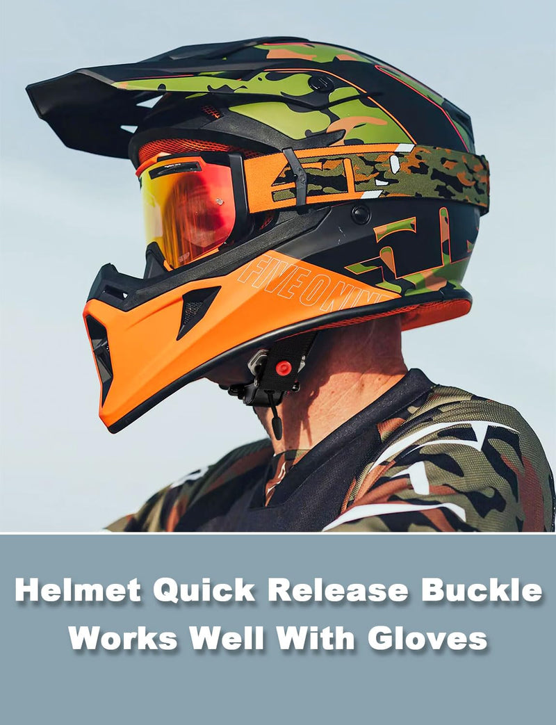 Helmet Quick Release Buckle Kit, Motorcycle Helmet Chin Strap Clip for Full Face, 3/4, Half Helmets With D-rings, Fast Release Fasteners Made by Safe Ratcheted Stainless Steel(Black) Black