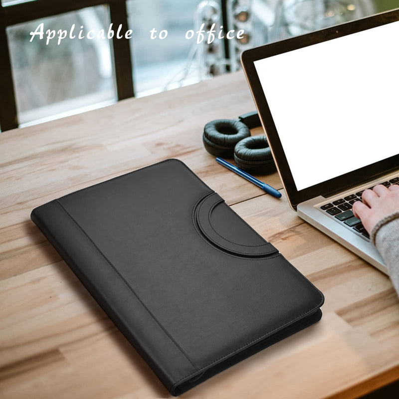 Padfolio Portfolio Binder – Vegan Leather Business Portfolio Organizer with Calculator – Zippered Portfolio Padfolio for Women & Men