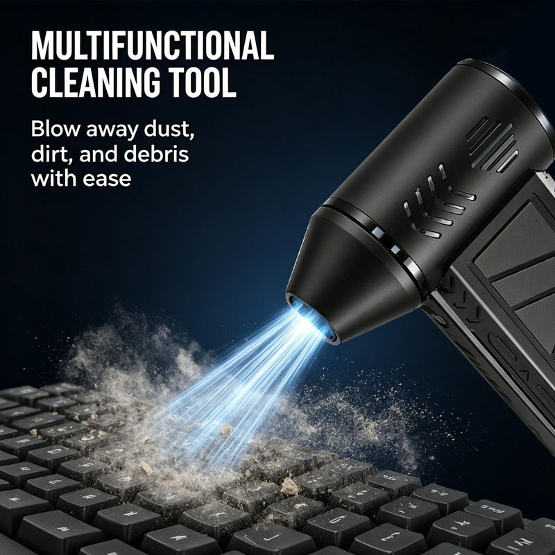 Compressed Air Duster, 130000 RPM Electric Air Duster, for Keyboard, Car | 4-Speed Adjustable Rechargeable Blower Gun, Portable and Reusable Air Blower for Computer and Cleaning Fallen Leaves