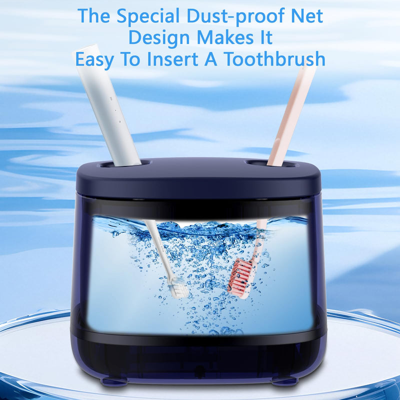 Dental Ultrasonic Retainer Cleaner Machine-45khz, Cleaning for Dentures, Mouth Guards, Aligners, Night Guards, Braces, Toothbrush Heads & Jewelry,Protable UV Retainer Cleaning Pod for Home &Travel Blue