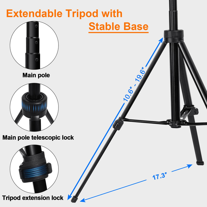 Vlogging Kit for iPhone/Andriod,70.9″ Auto Face Tracking Tipod,360 Rotatable Selfie Stick Tripod, Content Creator Essentials, Yutube Starter Kit, Gesture Control w/Remote/Mic/Light