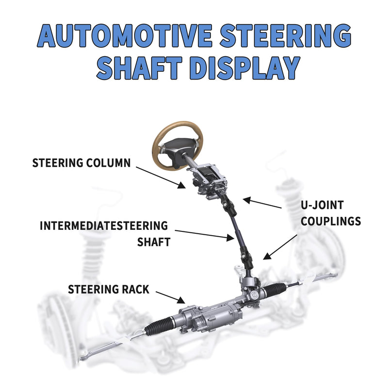 3/4" Round x 3/4" Round Single Steering Shaft Universal U Joint 3/4" Round to 3/4" Round Black Steering Shaft Universal Coupling 35° Working Angle 3-3/4" Total Length
