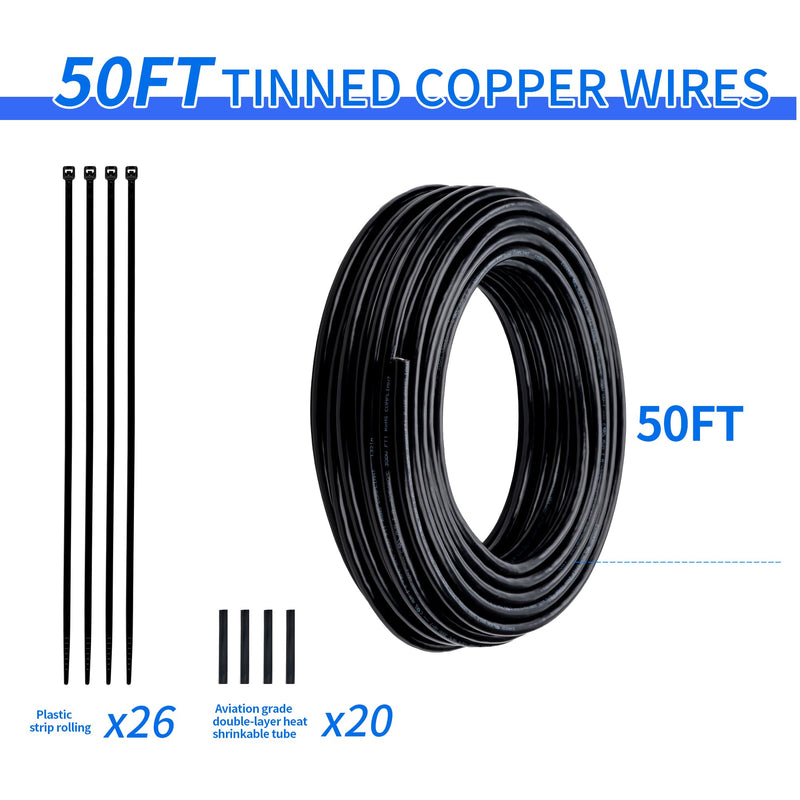 16 Gauge 5 Conductor Electrical Wire 16 AWG Electrical Wire Stranded PVC Cord Oxygen-Free Copper Cable 50FT Pure Copper Automotive Wire Heavy Duty 5 Core Way Trailer Wire (16AWG-5C, 50FT) 16AWG-5C