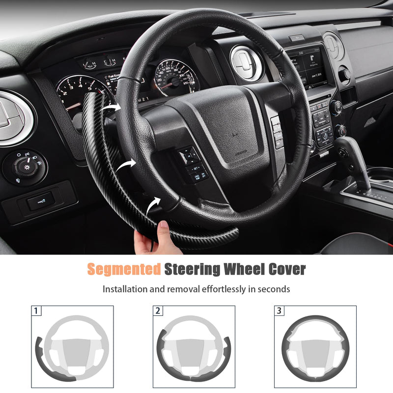 Steering Wheel Cover for Ford F150 2009-2014/Ford Expedition 2015-2017 Custom-fit Car Steering Wheel Cover for Ford Steering Wheel Protector Matte Black For F150 2009-2014/ Expedition 2015-2017